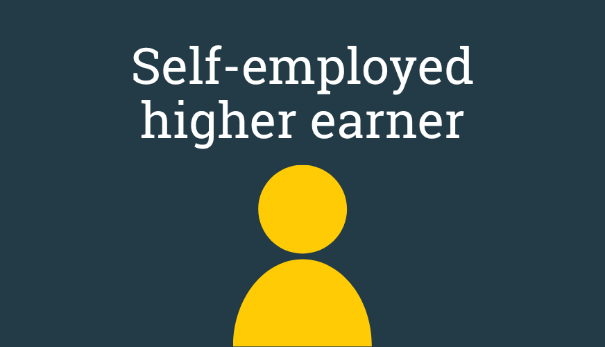 A person icon and wording 'self-employed high earner'