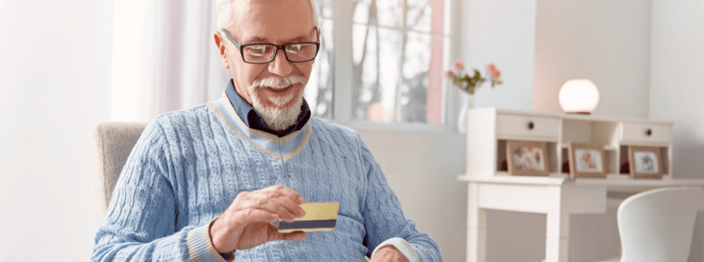 Old man online banking