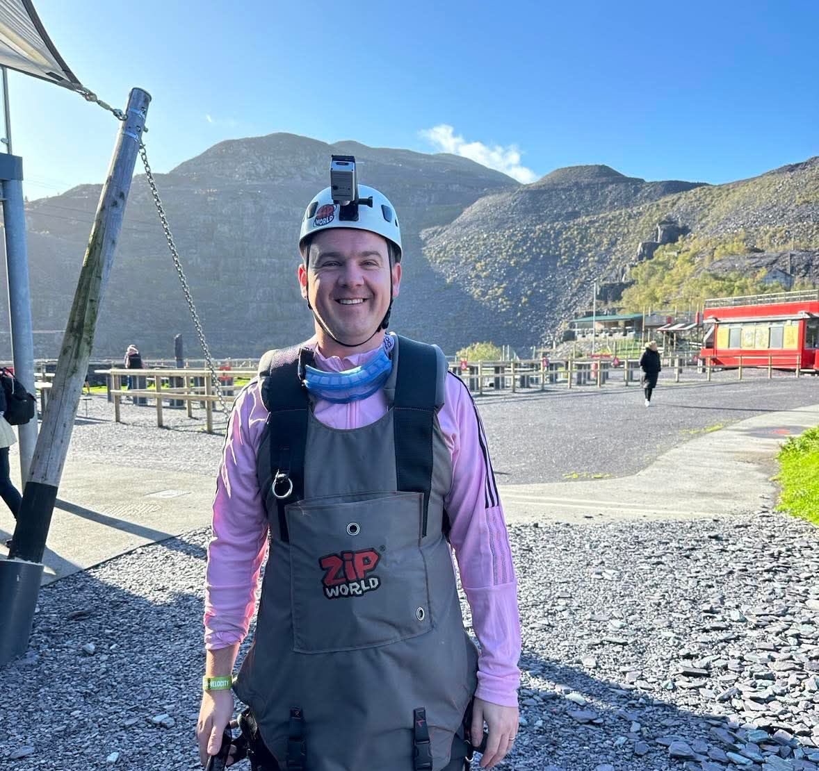 Stuart Ottery in protective gear