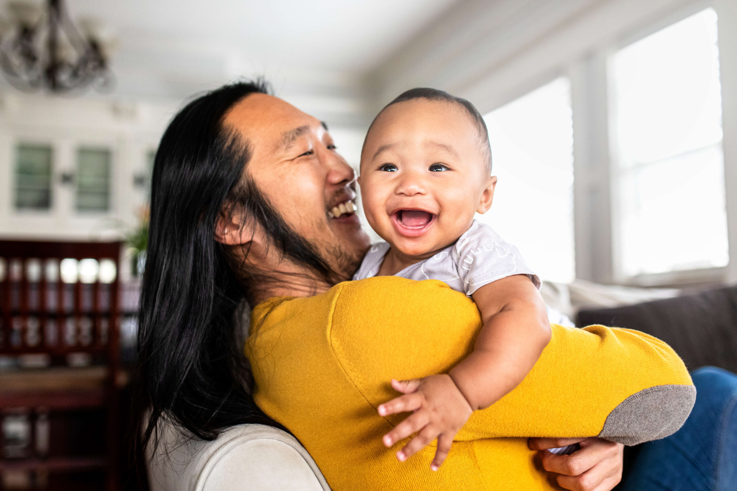 Asian dad with baby