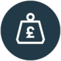 Weight and pound symbol Slate icon