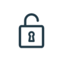 Open padlock clear icon
