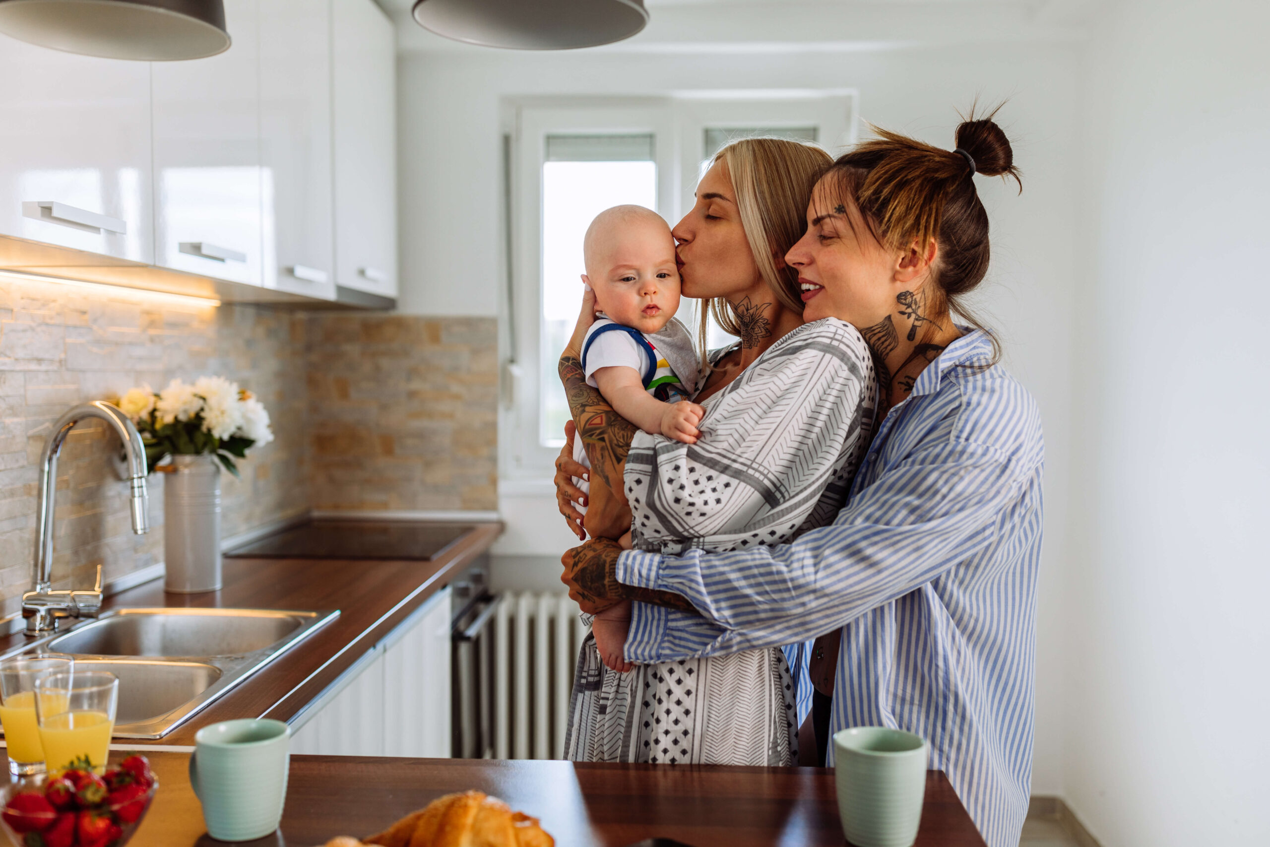 Lesbian couple with baby