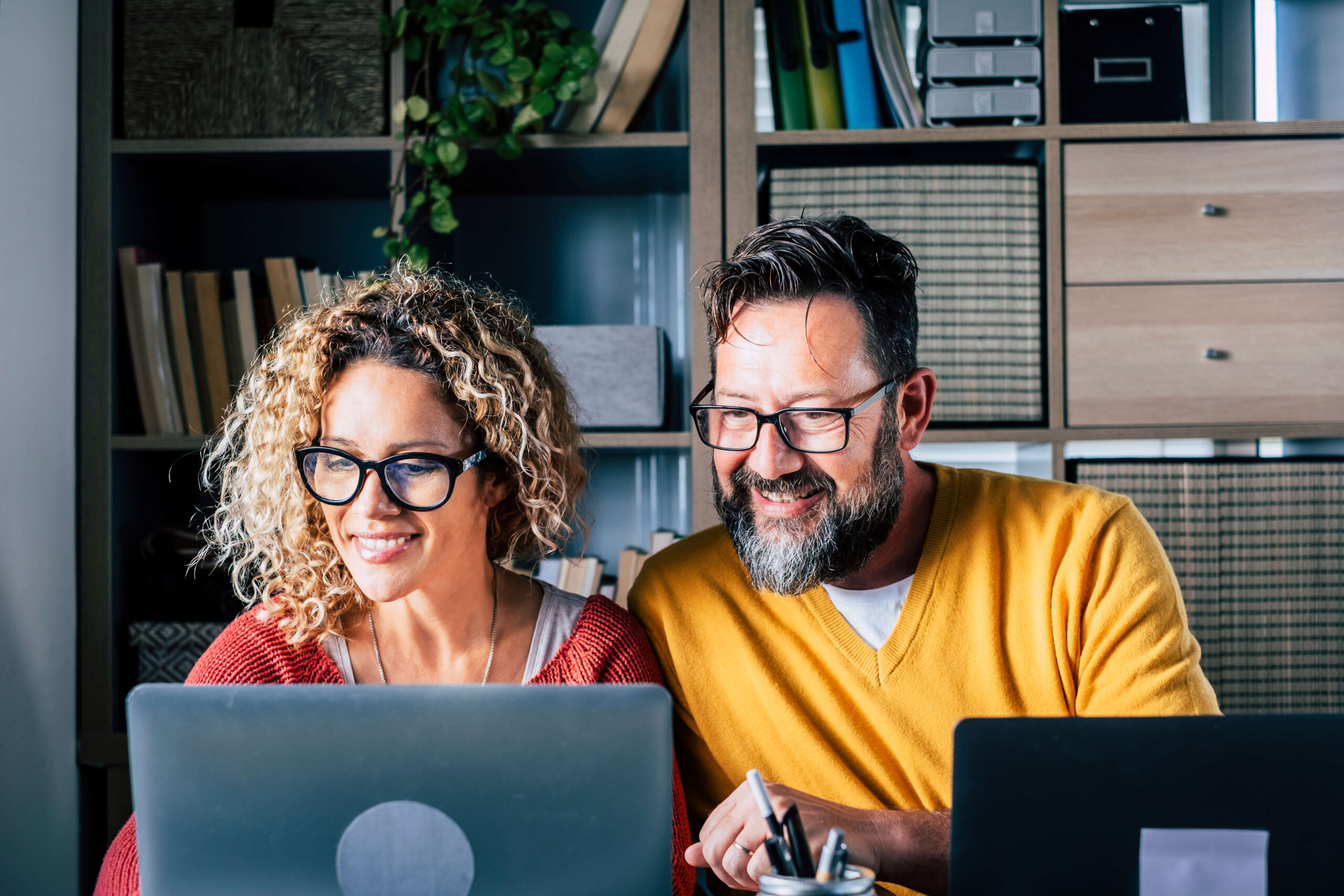 Mature couple on laptop