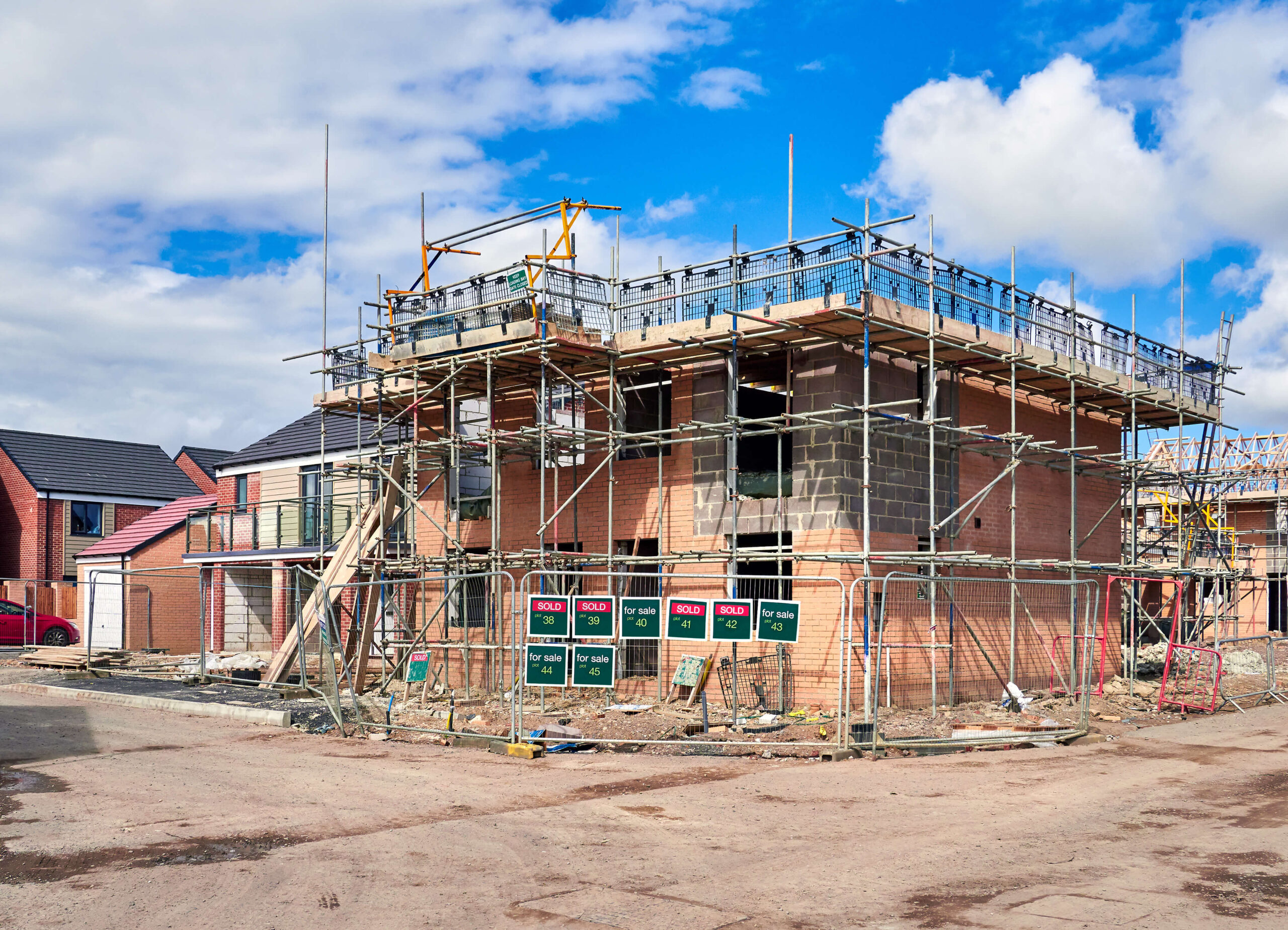 Site - residential building with scaffolding