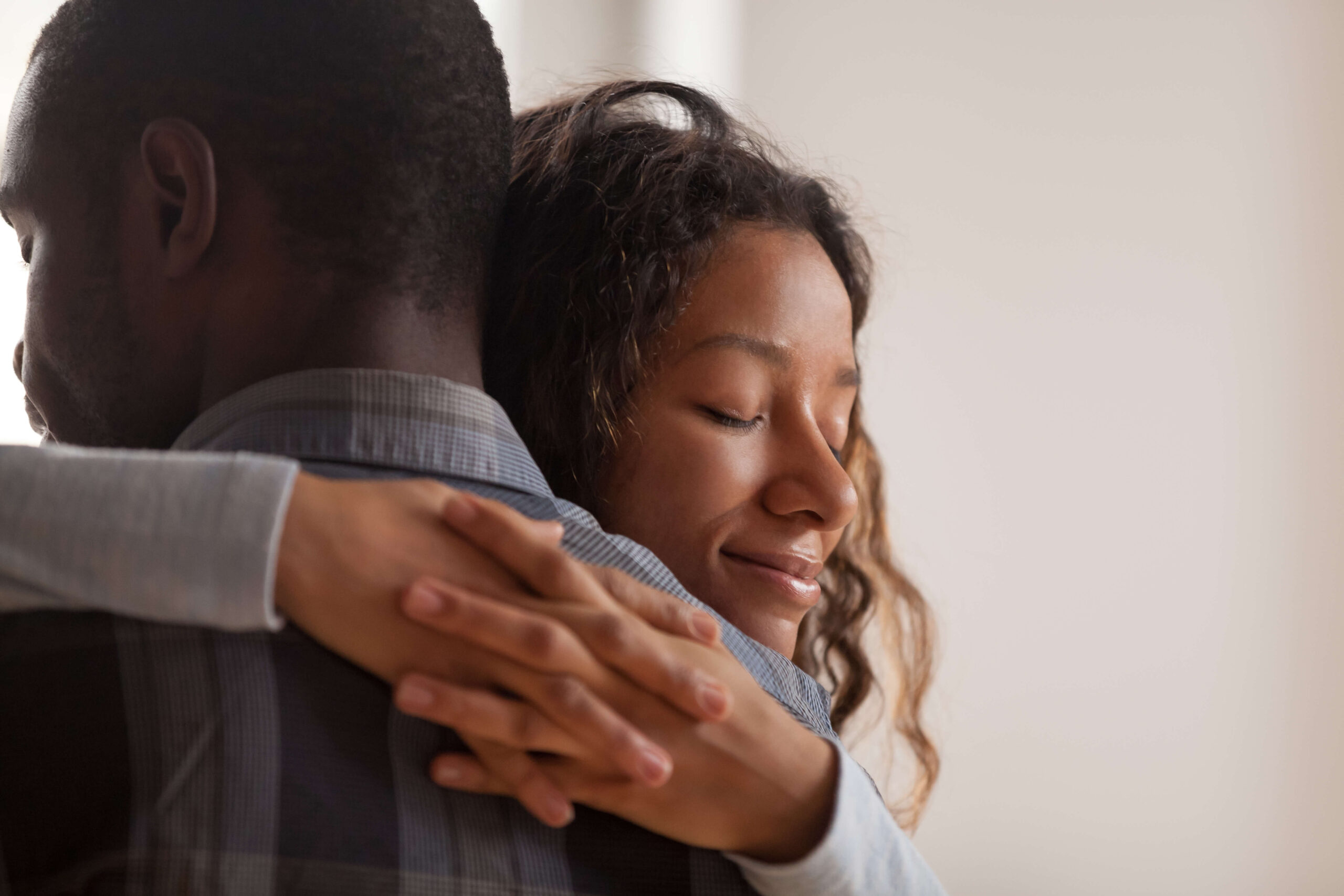 Young couple hugging