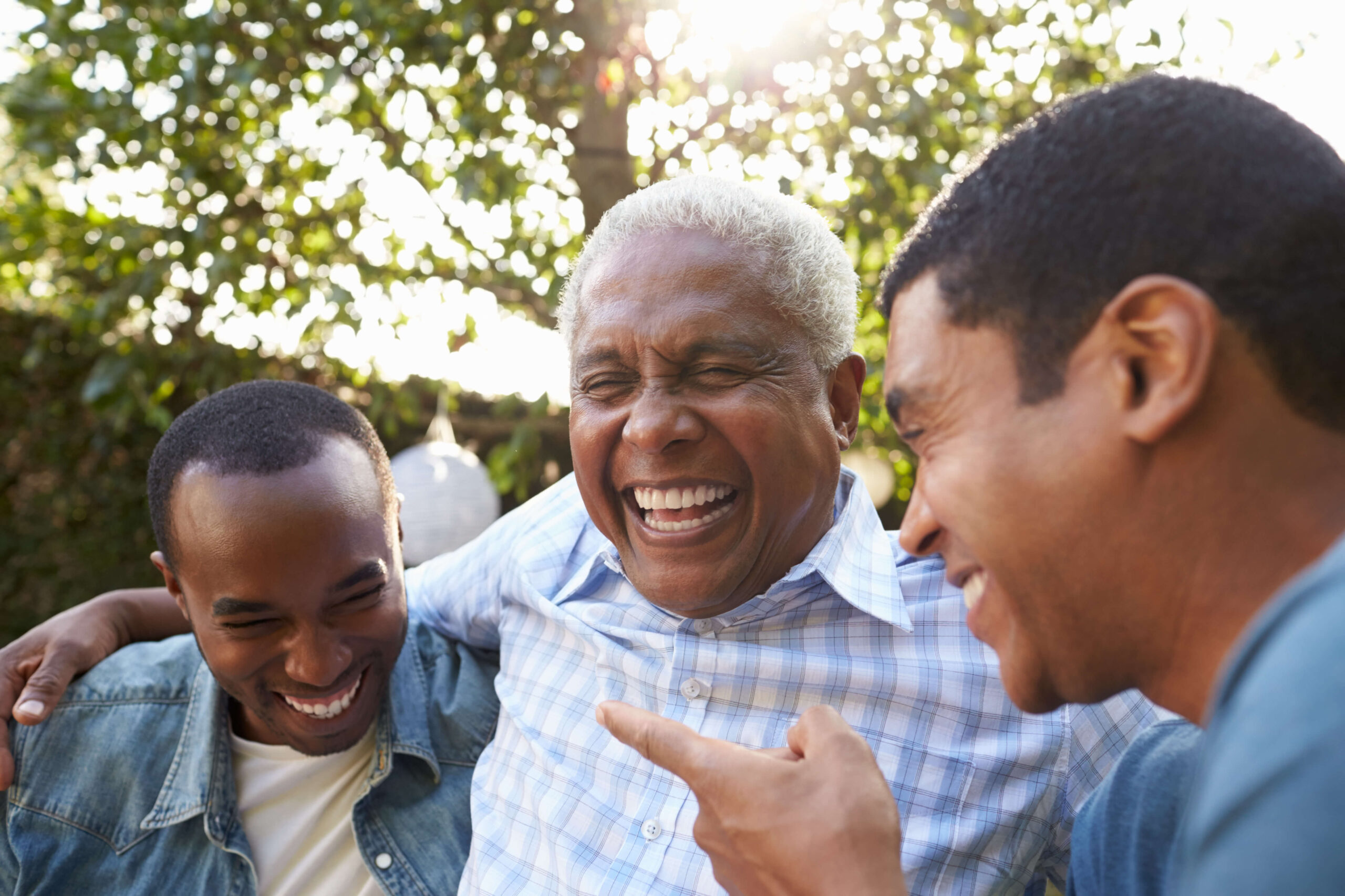 black dad with sons