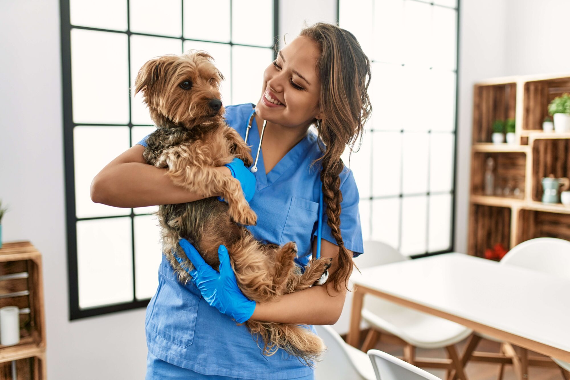 happy vet with dog