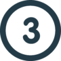 number three clear icon