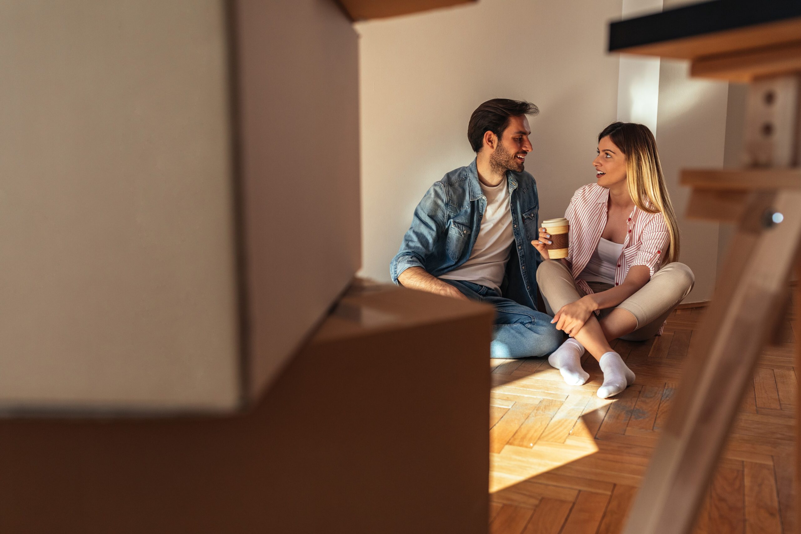 Couple in new home